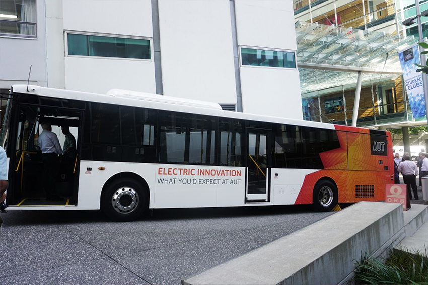 New Zealand’s first electric bus hits the road News AUT