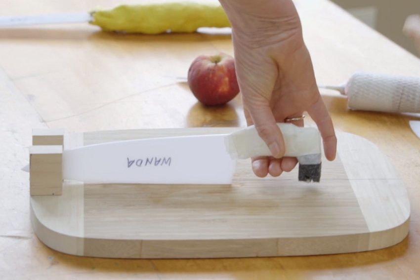 Prototype knife and chopping board
