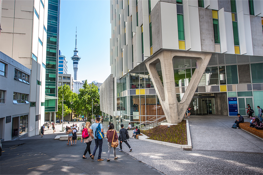 Photo of students on AUT Campus