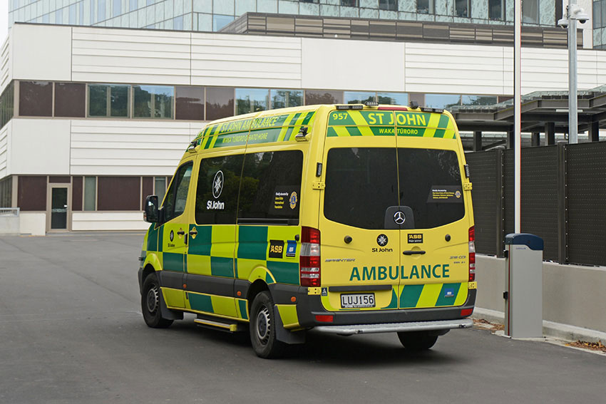 Ambulance parked on driveway